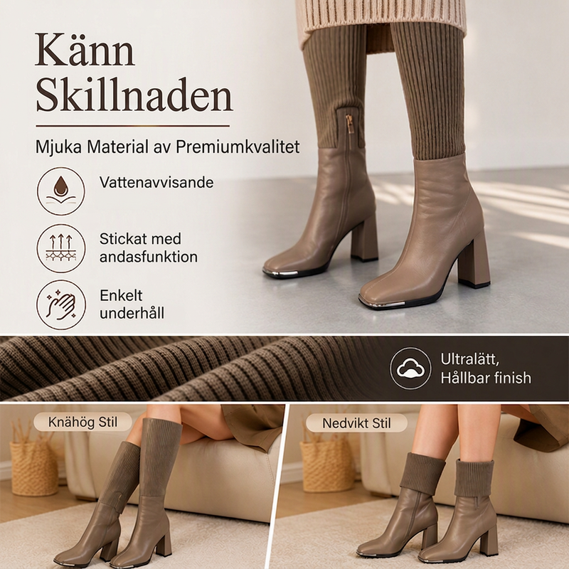 🍂 Höstens Eleganta Stövlar | Stretchdesign Med Bekväm Blockklack För Dam