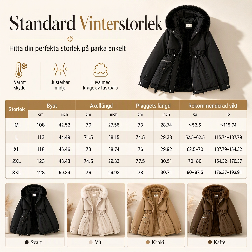 Nyhet✨🧥Elegant vinterparka för kvinnor – varm, bekväm och redo för kalla höstdagar