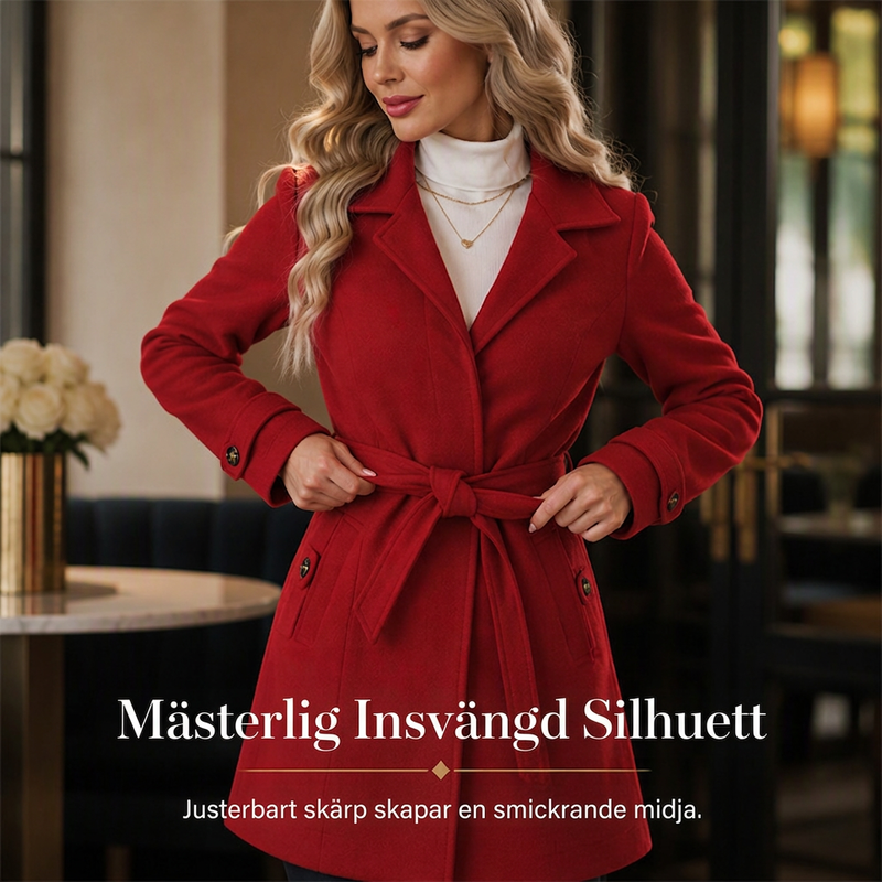 Damens elegant enkelknäppt smal kappa