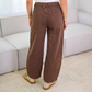 👖✨ Högmidjade vida byxor med fickor