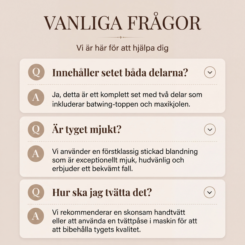 Set med batwingärmad topp och maxikjol för kvinnor