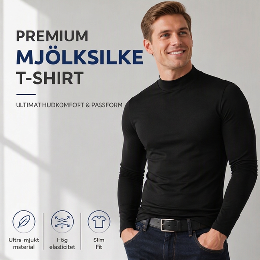 Herrslimmad mock turtleneck-topp