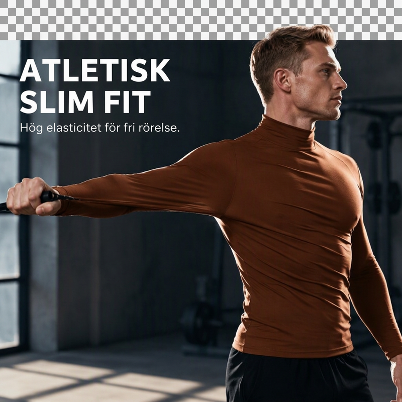 Herrslimmad mock turtleneck-topp