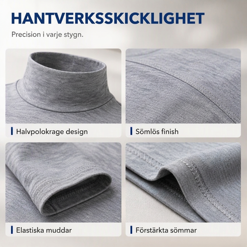 Herrslimmad mock turtleneck-topp
