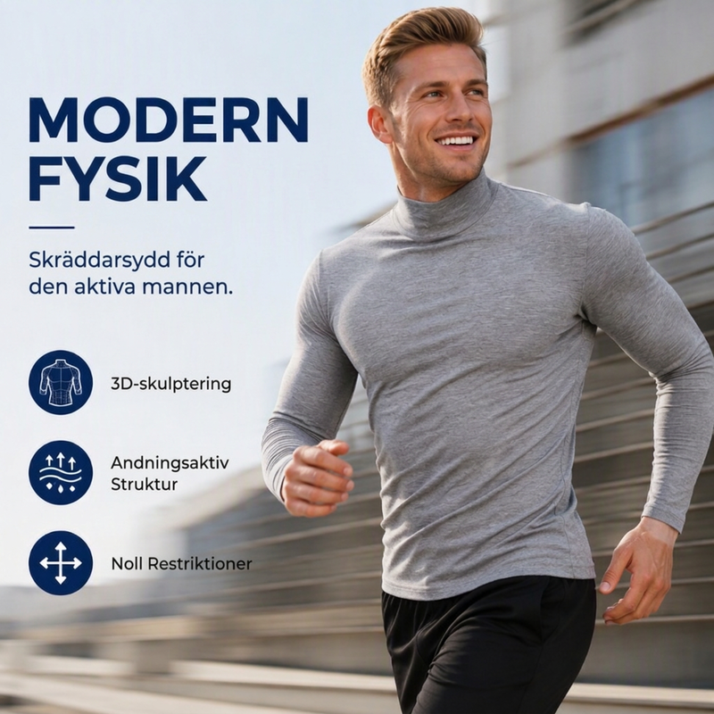 Herrslimmad mock turtleneck-topp