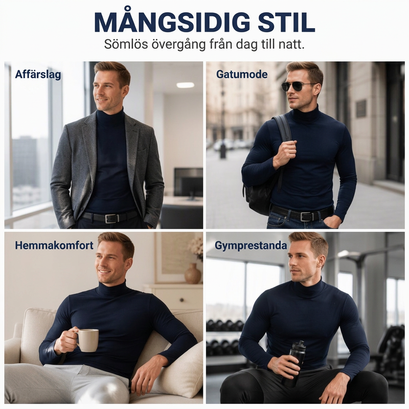 Herrslimmad mock turtleneck-topp