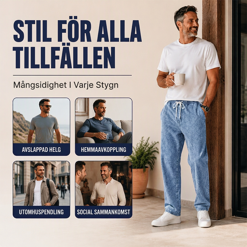Manliga lösa raka jeans
