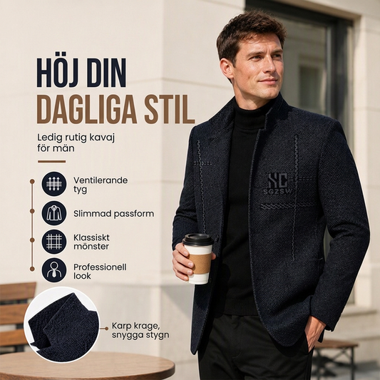 Kavaj med mandarinkrage och slim fit för män