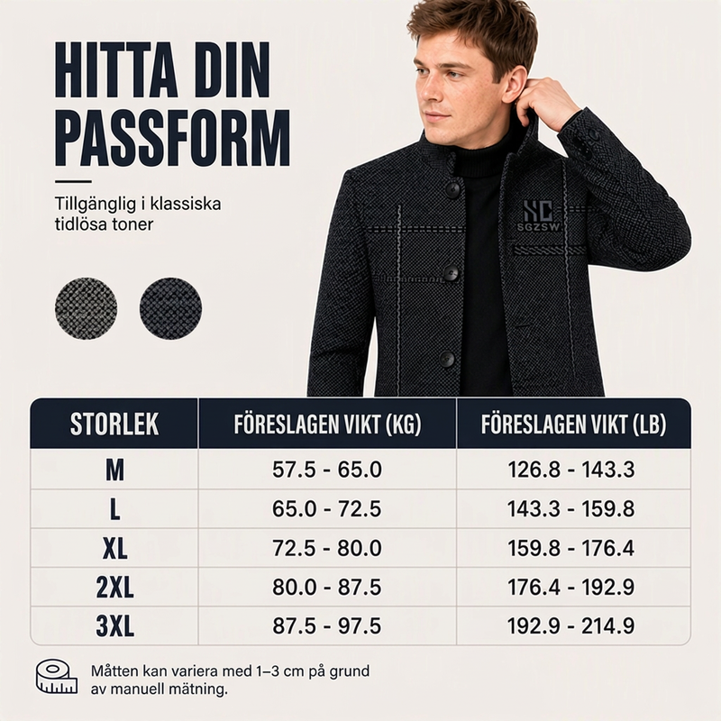 Kavaj med mandarinkrage och slim fit för män