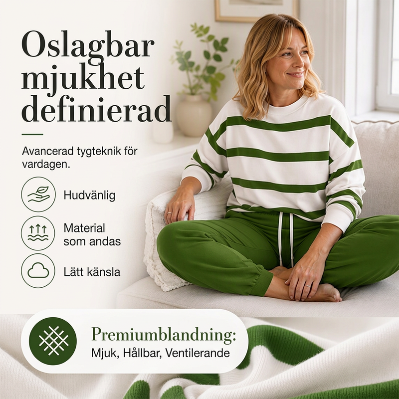 Set med randig tröja och joggingbyxor för kvinnor