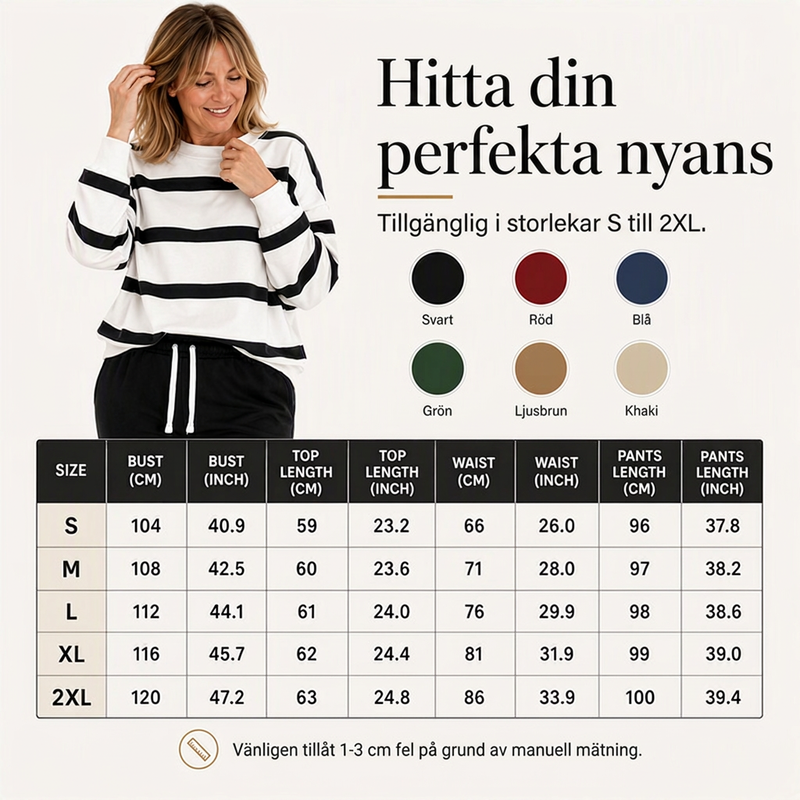 Set med randig tröja och joggingbyxor för kvinnor