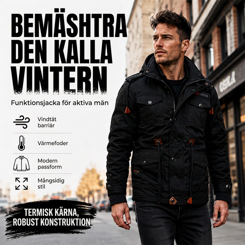 🍂Höstens bästsäljare|Höstens & vinterns funktionella herrjacka – Varm, vindskyddad och slitstark