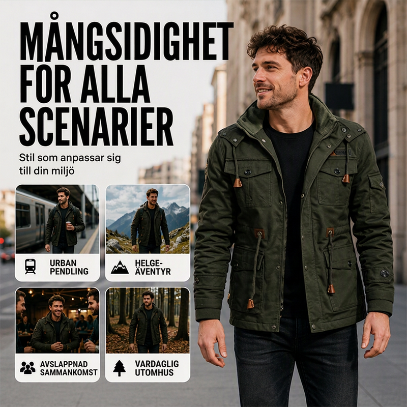 🍂Höstens bästsäljare|Höstens & vinterns funktionella herrjacka – Varm, vindskyddad och slitstark