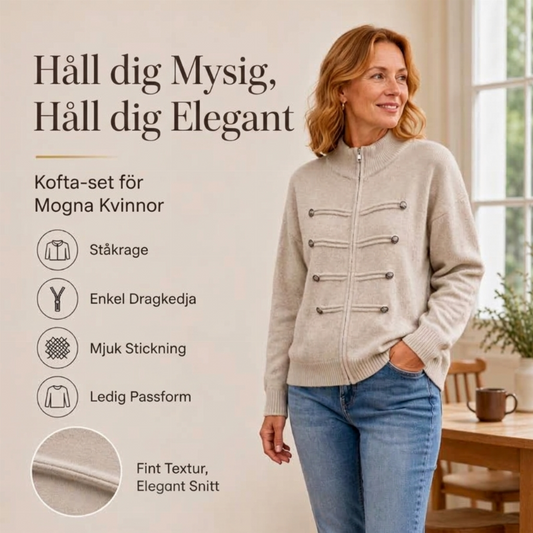 ⏳ Het erbjudande! |Bekväm stickad jacka med hög krage – värme och stil för kyligare dagar