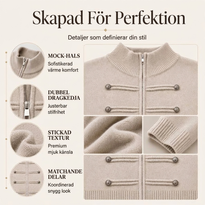 ⏳ Het erbjudande! |Bekväm stickad jacka med hög krage – värme och stil för kyligare dagar