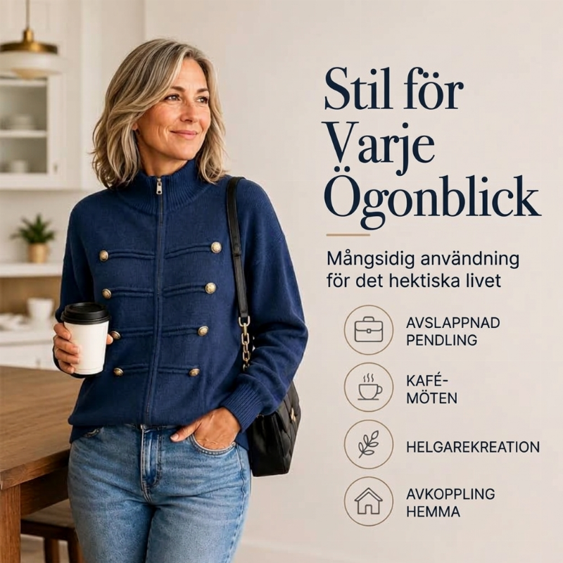 ⏳ Het erbjudande! |Bekväm stickad jacka med hög krage – värme och stil för kyligare dagar