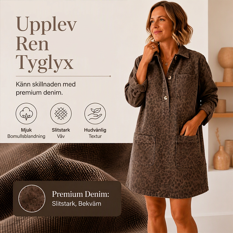 🍂Höstens bästsäljare|Långärmad denimklänning – tidlös design med bekväm passform