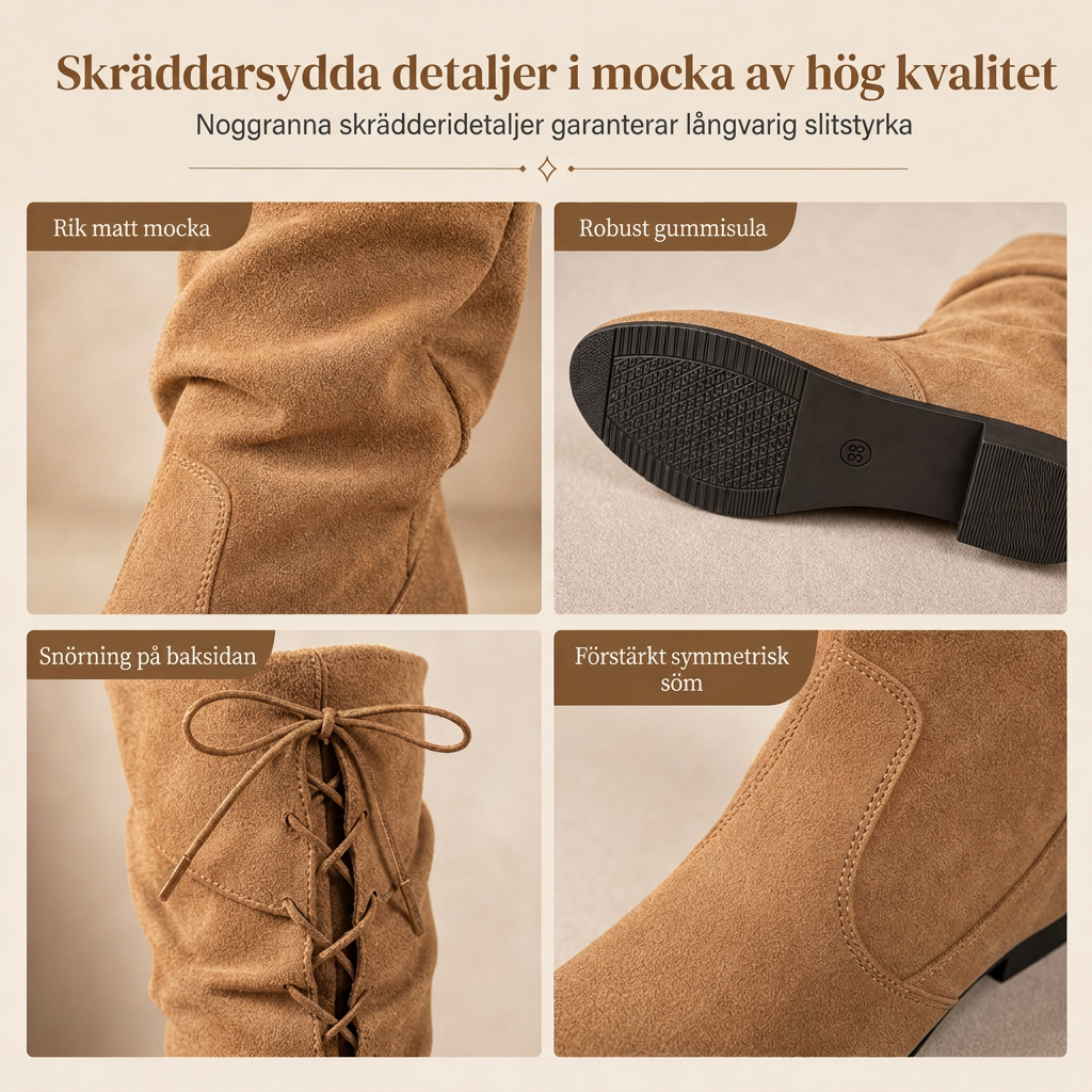 Damstövlar med snörning, slouchig modell, halvhöga upp till vaderna