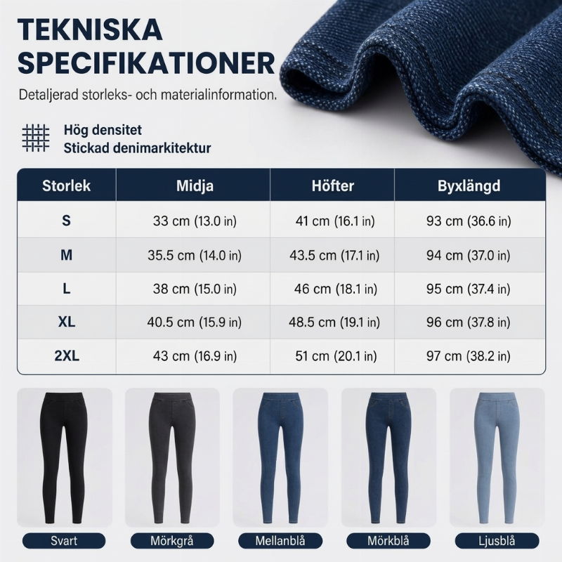 Damjeans med hög midja och smal passform