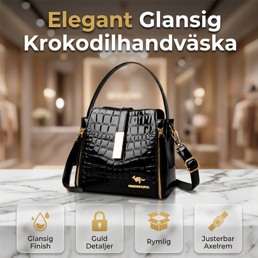 Nyhetserbjudande✨|Stilren handväska med krokodilmönster – rymlig och elegant