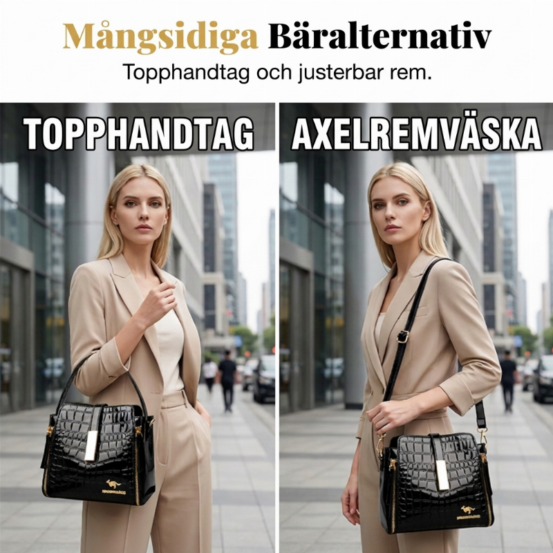 Nyhetserbjudande✨|Stilren handväska med krokodilmönster – rymlig och elegant