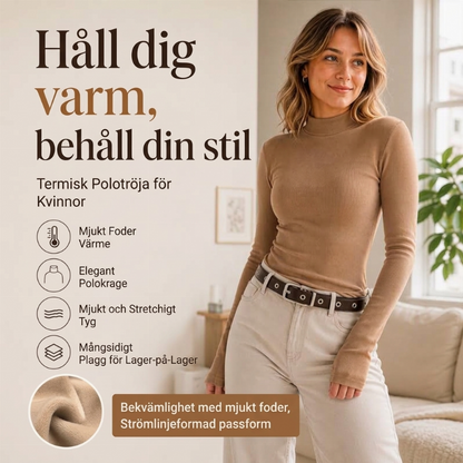 Varmfodrad figurinpassad topp med krage för kvinnor