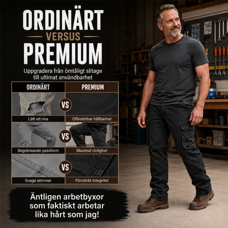 Taktiska cargobyxor för män med flera fickor