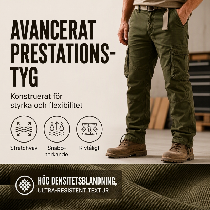 Taktiska cargobyxor för män med flera fickor