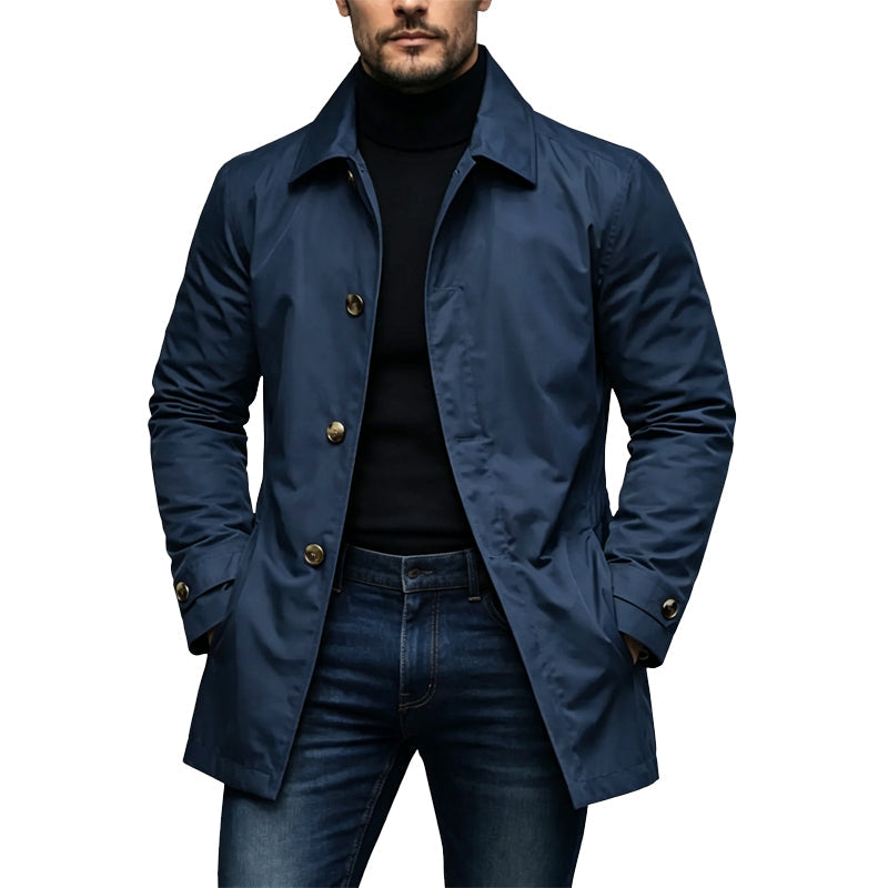 Vattentät midjelång trenchcoat för män