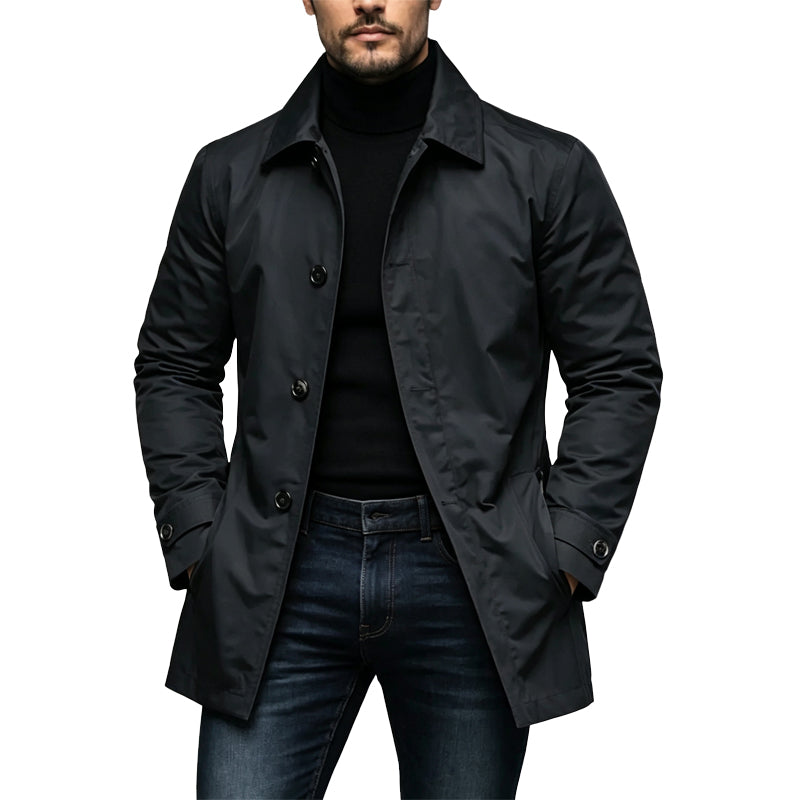 Vattentät midjelång trenchcoat för män