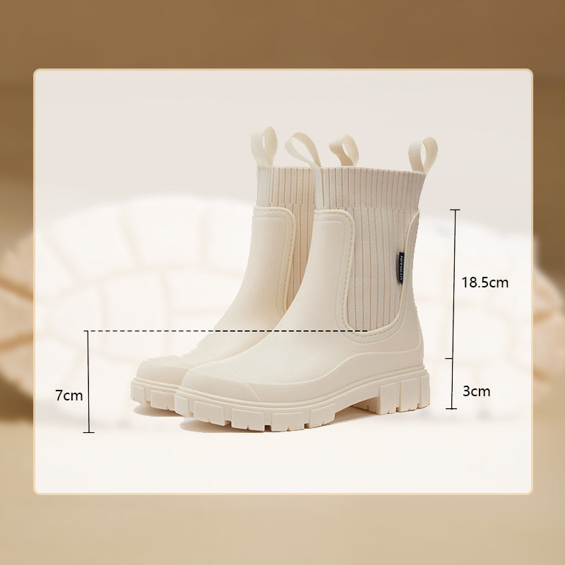 Vattentäta Halkfria Boots med Tjock Sula i Mellanlängd