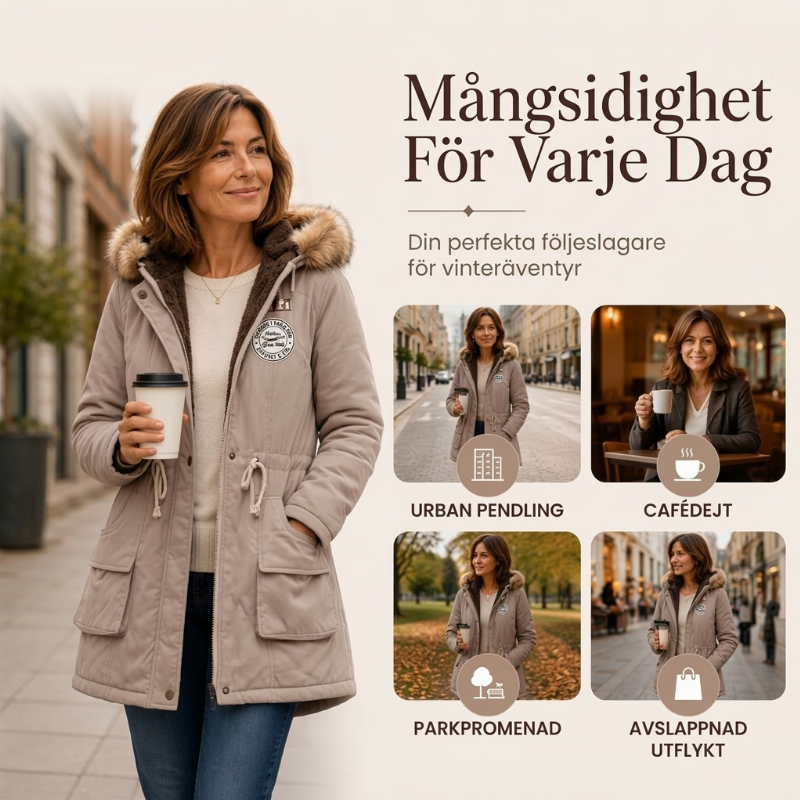 Nyhetserbjudande✨|Varm vinterjacka med huva och feminin passform