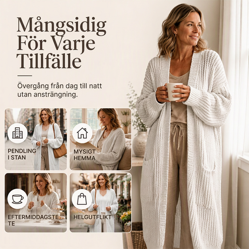 ⏳ Het erbjudande! |Mjuk lång kofta med avslappnad passform för vardagen