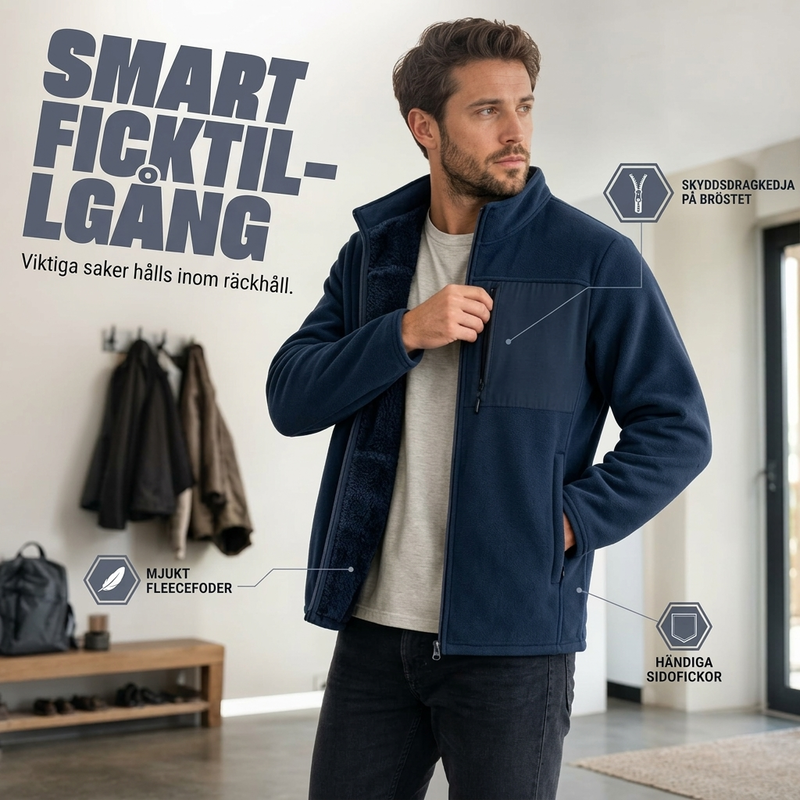 Nyhetserbjudande✨|Varm fleecejacka med praktisk design för vardag och fritid