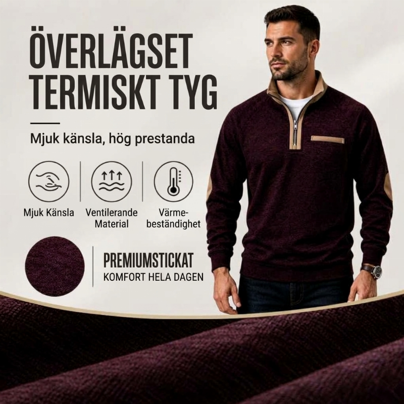 Bästsäljare🔥|Varm herrtröja med kvartsdragkedja – stilren komfort för kalla dagar