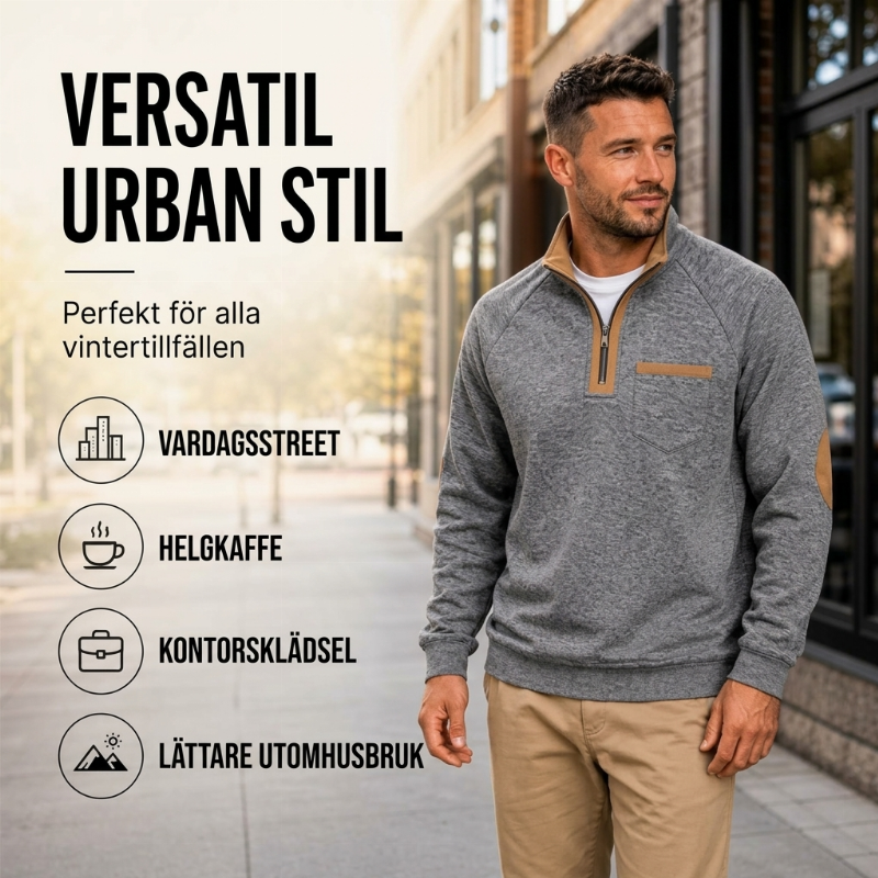 Bästsäljare🔥|Varm herrtröja med kvartsdragkedja – stilren komfort för kalla dagar