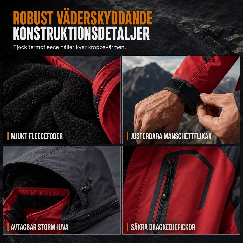 ⏳ Het erbjudande! |Varm herrjacka med fleecefoder – vindtätt skydd för kalla vinterdagar