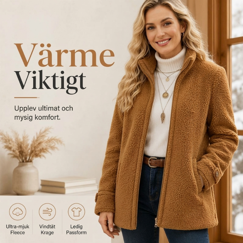 🍂Höstens bästsäljare|Mjuk fleecejacka för kvinnor – varm komfort med vindtät krage