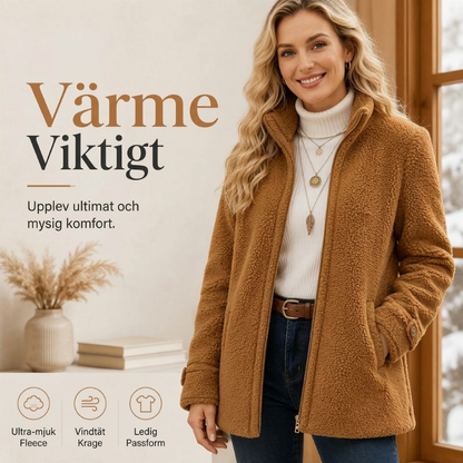 🍂Höstens bästsäljare|Mjuk fleecejacka för kvinnor – varm komfort med vindtät krage