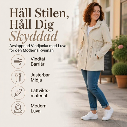 🍂Höstens bästsäljare|Elegant Halvlång Damjacka med Huva – Vindskyddande, Lätt och Bekväm för Hösten