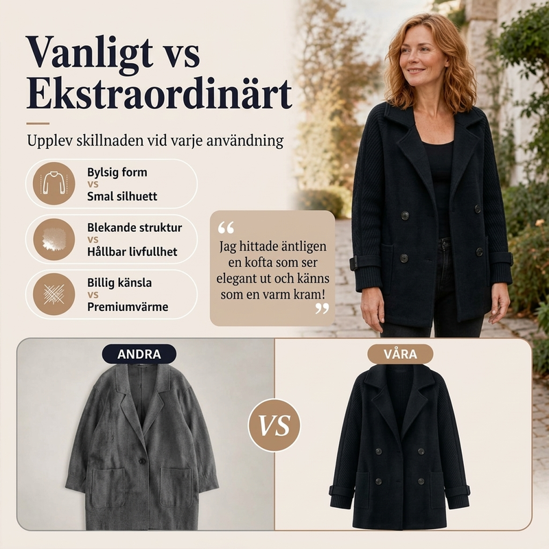 Nyhetserbjudande✨|Elegant stickad kappa för kvinnor – mjuk komfort med tidlös stil