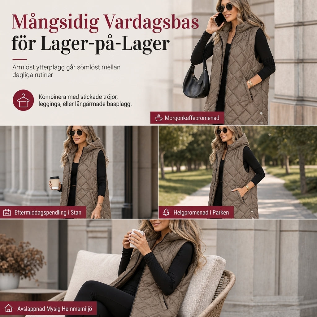 🍂Höstens exklusiva erbjudande🛍️Tidlös Quiltad Västar för Damer – Bekväm Lager-på-Lager Stil