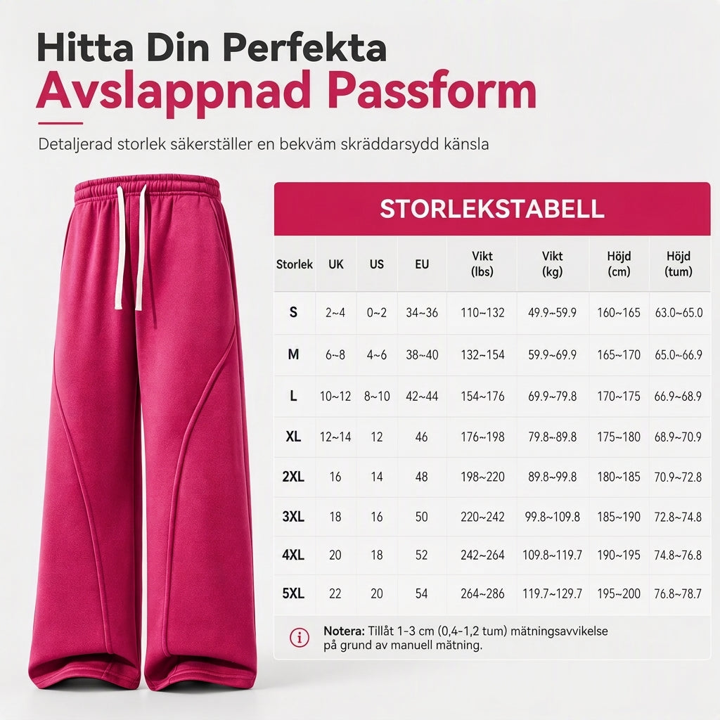 Damhögmidjade vida myrbyxor med böjda sömmar och fickor
