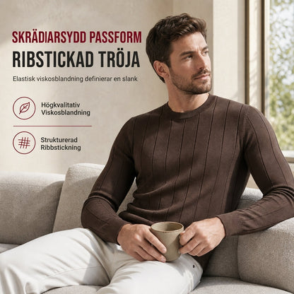 🍂Höstens exklusiva erbjudande|Elegant Herrtröja i Ribbstickad Struktur – Varm & Bekväm Stil för Hösten