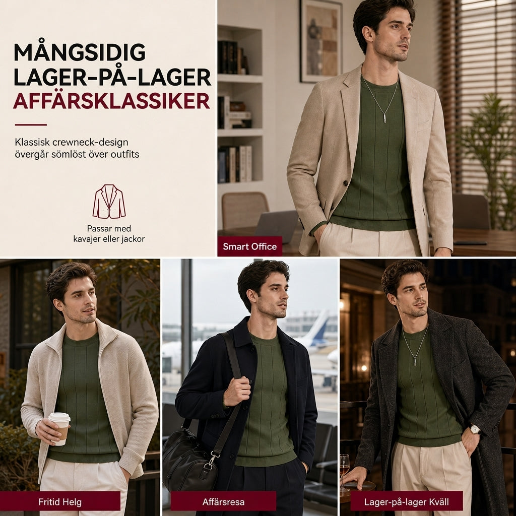 🍂Höstens exklusiva erbjudande|Elegant Herrtröja i Ribbstickad Struktur – Varm & Bekväm Stil för Hösten