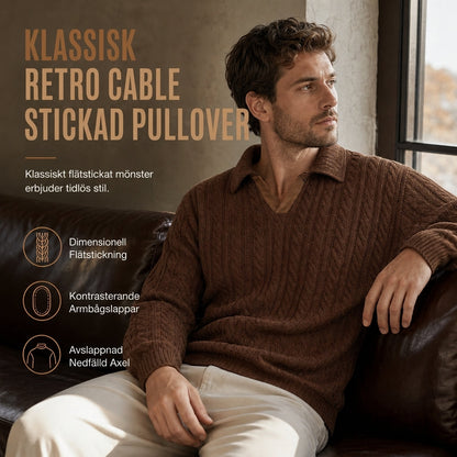 🍂Bästsäljande höstnyheter|Herrtröja i Kabelstickad Design – Stilren Vardagströja med Mjuk Komfort
