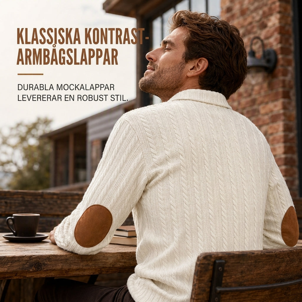 🍂Bästsäljande höstnyheter|Herrtröja i Kabelstickad Design – Stilren Vardagströja med Mjuk Komfort