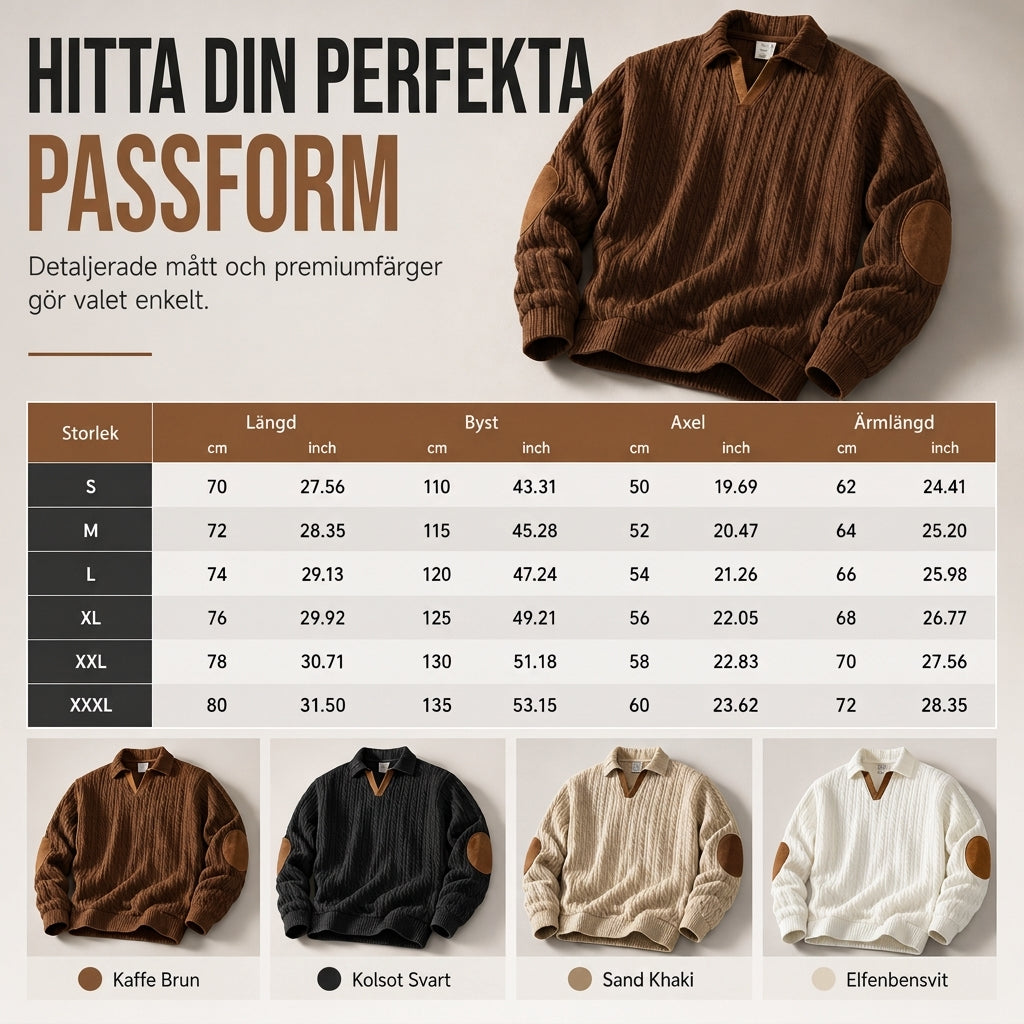 🍂Bästsäljande höstnyheter|Herrtröja i Kabelstickad Design – Stilren Vardagströja med Mjuk Komfort