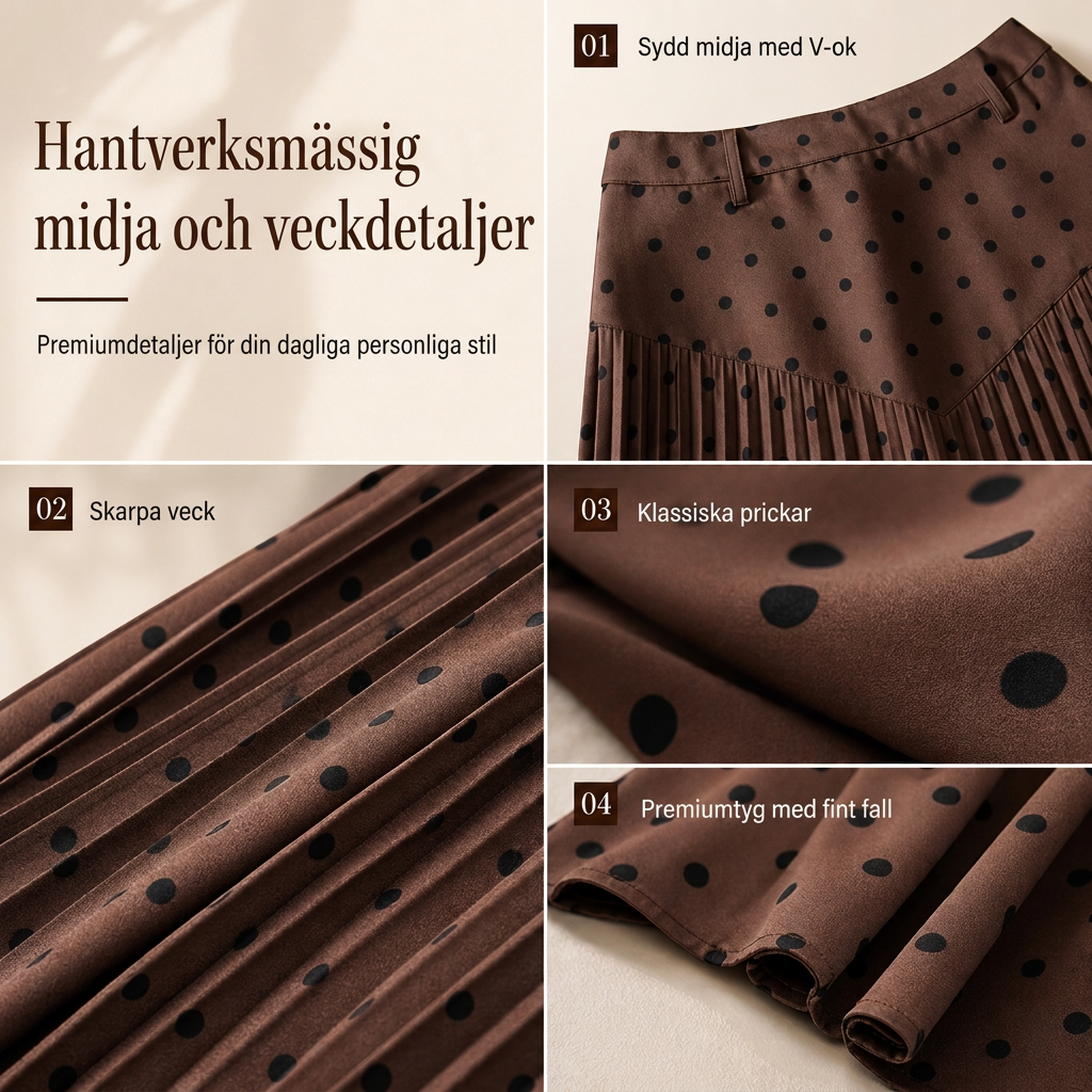 🌸 Ny kollektion ✨Tidlös Midikjol Dam – Plisserad Design med Smickrande Hög Midja