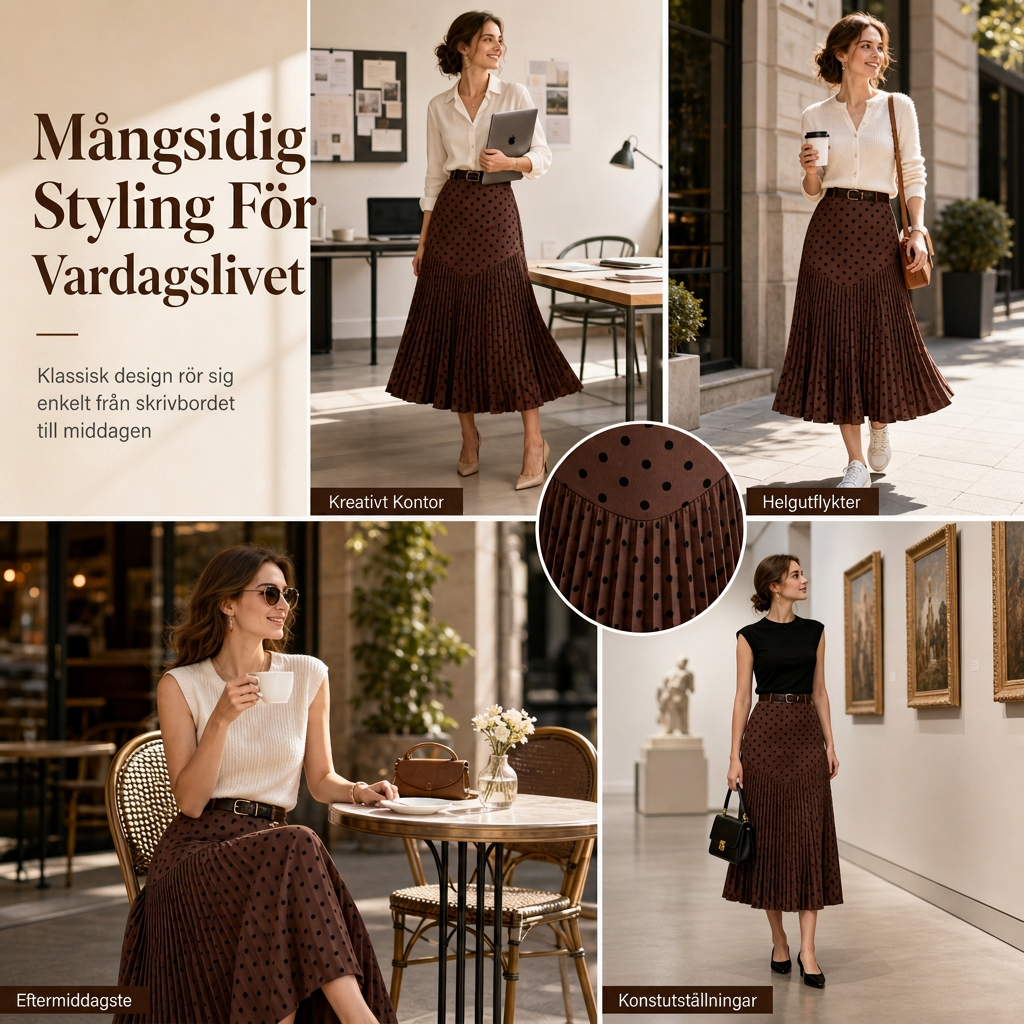 🌸 Ny kollektion ✨Tidlös Midikjol Dam – Plisserad Design med Smickrande Hög Midja